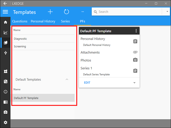 Viewing PF Templates